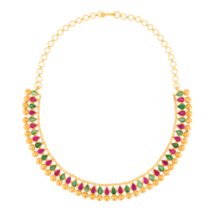 Rangoli Necklace Set in 22K Yellow Gold