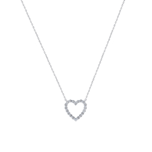 Damas Valentine's Day Collection Necklace In 18K White Gold and Studded with Diamonds
