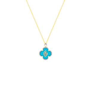 Ummi Yellow Gold Necklace with Diamond and Turquoise  