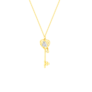 Damas Valentine's Day Collection Pendant and Chain In 18K Yellow Gold And Studded With Diamonds