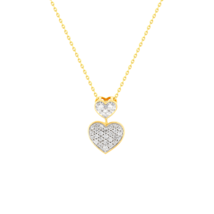 Damas Valentine's Day Collection Pendant and Chain In 18K Yellow Gold Featuring Ceramic and Diamonds