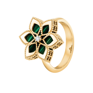 Stella D'Oro 18K Rose Gold Diamond And Malachite Ring