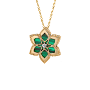 Stella D'Oro 18K Rose Gold Diamond And Malachite Necklace