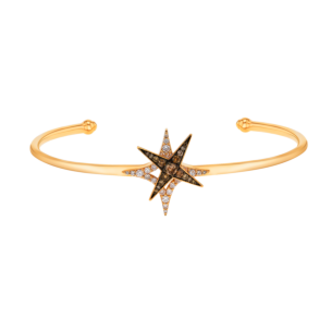 STAR Bangle in 18K Rose Gold and Studded with White and Brown Diamonds