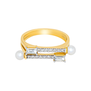 Harmony by Symphony Ring in 18K Yellow Gold with Akoya Pearls and Diamonds 