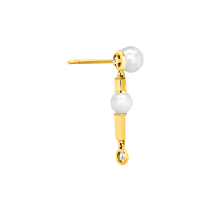 Harmony by Symphony Earrings in 18K Yellow Gold  with Akoya Pearls and Diamond 