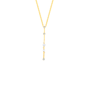 Harmony by Symphony Necklace in 18K Yellow Gold with Akoya Pearls and Diamond 