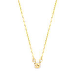 Harmony by Symphony Necklace in 18K Yellow Gold with Akoya Pearls and Diamond 