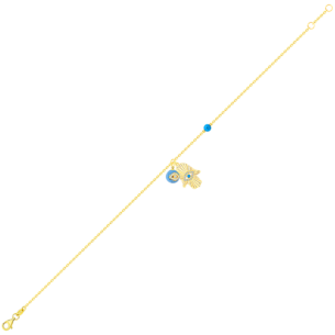 Talisman 18K Yellow Gold Diamond and Turquoise Bracelet