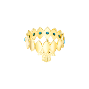 Talisman 18K Yellow Gold Diamond and Turquoise Ring