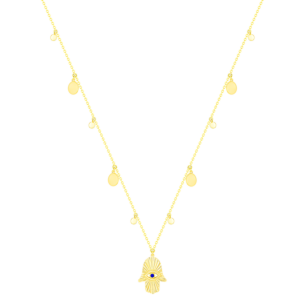 Talisman 18K Yellow Gold Diamond, Lapis Lazuli and Enamel Necklace