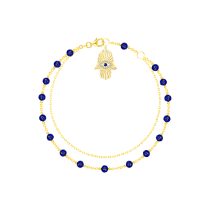 Talisman 18K Yellow Gold Diamond and Lapis Lazuli Bracelet