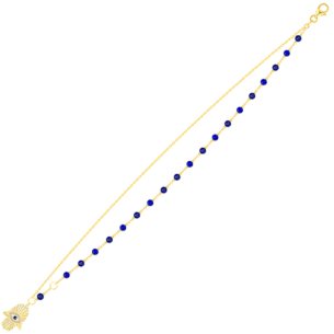 Talisman 18K Yellow Gold Diamond and Lapis Lazuli Bracelet