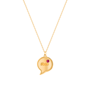 BAE Bubble Round Ruby Necklace in 14k Yellow Gold
