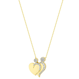 Youth 18k Yellow Gold and Diamond Heart Motif Pendant Necklace