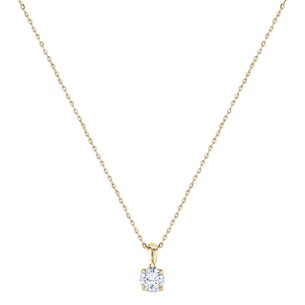 Gaia Solitaire 1 Carat Diamond Pendant Chain in 18K Yellow  Gold 