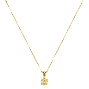 Gaia Solitaire 0.7 Carat Diamond Pendant Chain in 18K Yellow  Gold 