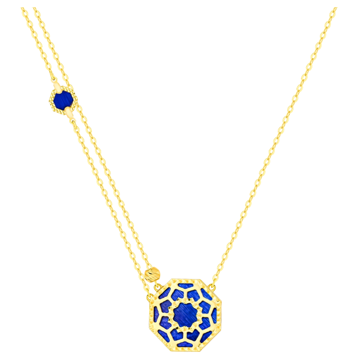 Amelia Marrakesh 18k Yellow Gold Necklace with Blue and Green