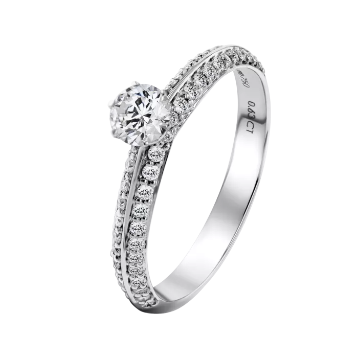 Damas Engagement Brilliant Diamond Ring 0.40 Carat