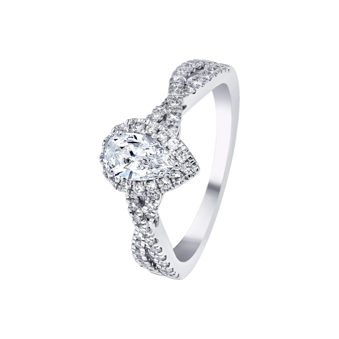 Damas Engagement Carat Pear Cut Diamond Engagement Ring With