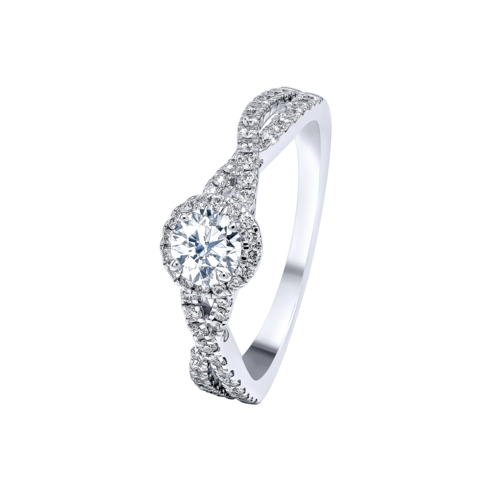 Damas Engagement Carat Round Brilliant Diamond Engagement Ring