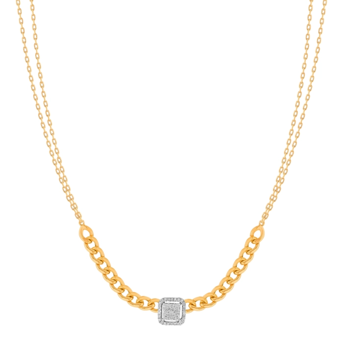 Havana Miami Necklace In 18K Rose Gold And Studded With Diamond