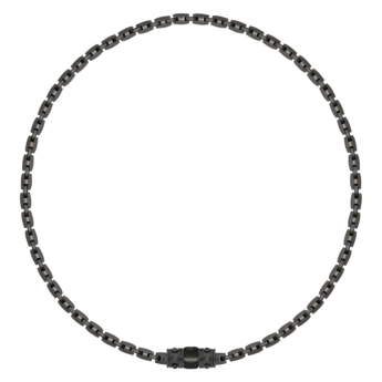 Black Revolve Necklace in Silver